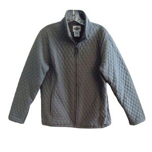 Quest Thinsulate Lined Fitted Jacket Women's Large  Gray Sleeve Zip Quilted